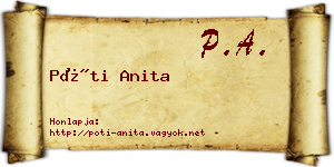 Póti Anita névjegykártya